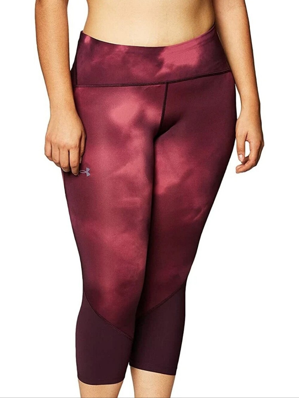 Under Armour Compression HeatGear  Maroon Tie-Dye Capris SM